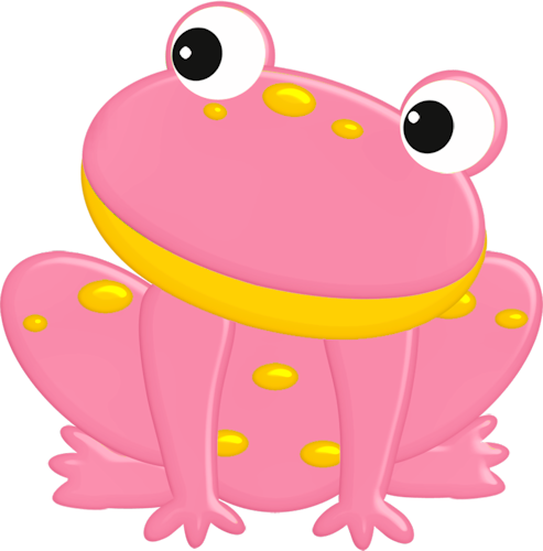 Pink Frog Clipart - Cute Pink Frog (493x500)