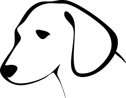Animal Canine Dog Encouraging Pet Silhouet - Dog Line Art Face (438x340)