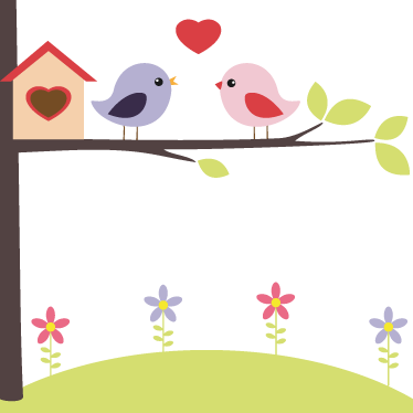 Xoo Plate - Pajaritos Del Amor Dibujos (374x374)