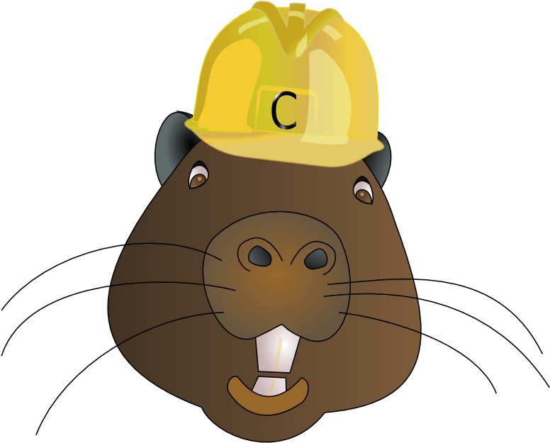Free Beaver Wearing A Hard Hat Clip Art - Beaver With Hard Hat (800x722)