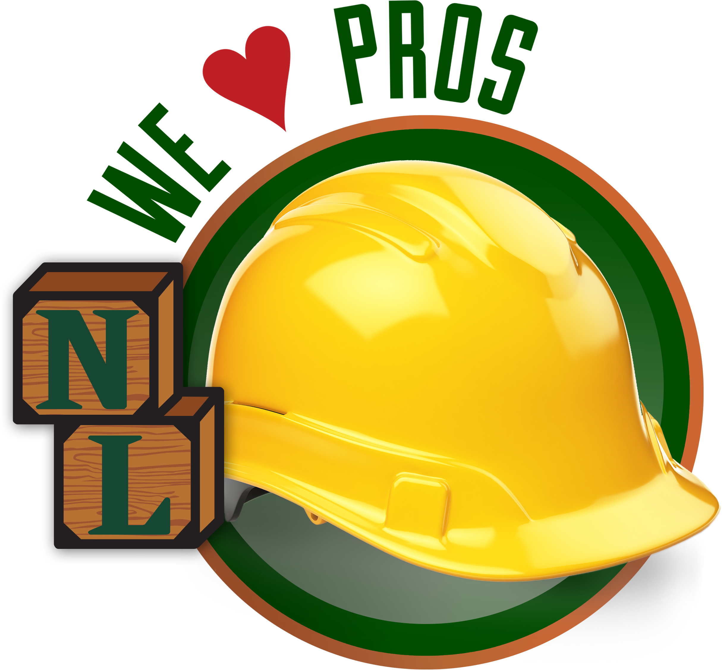 We 'heart' Pros Icon With Hard Hat - Trex Company, Inc. (2429x2257)