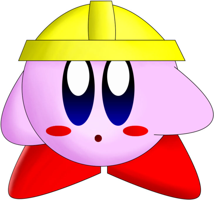 Kirby Wearing A Hard Hat By Pupsdraws - Hard Hat Kirby (979x816)