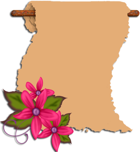 Parchments With Flowers - Remerciments Gif (465x500)