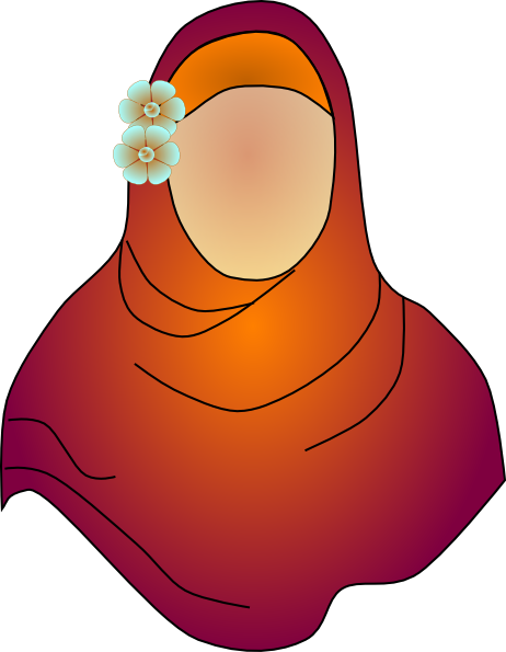 Hijab No Face Flower Clip Art At Clker - Hijab Clip Art (462x595)