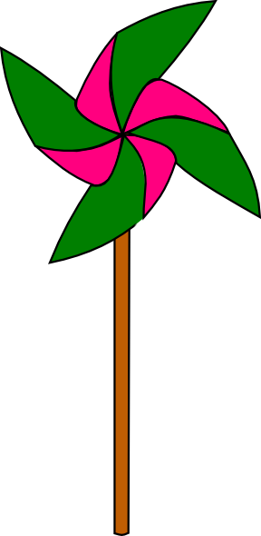 Pinwheel Flower Clip Art - Green (288x590)
