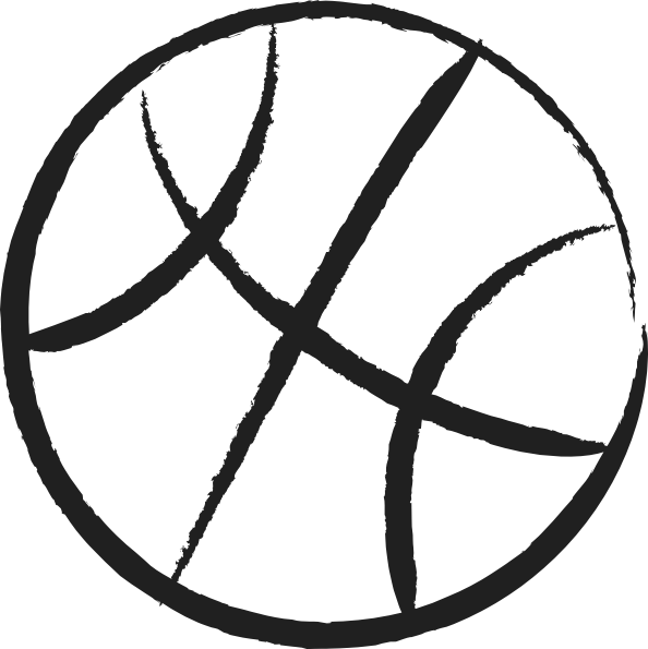 Black And White Basketball Clip Art (594x595)