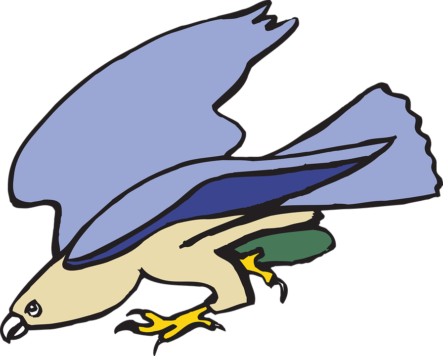Cartoon, Bird, Flying, Wings, Art, Heron, Fly - Animated Kite Bird (896x720)
