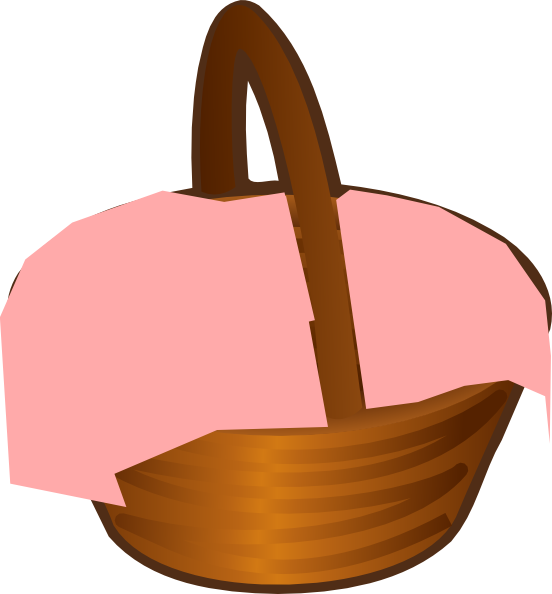 Pink Basket Cliparts - Baby Basket Cartoon Clipart Png (552x594)