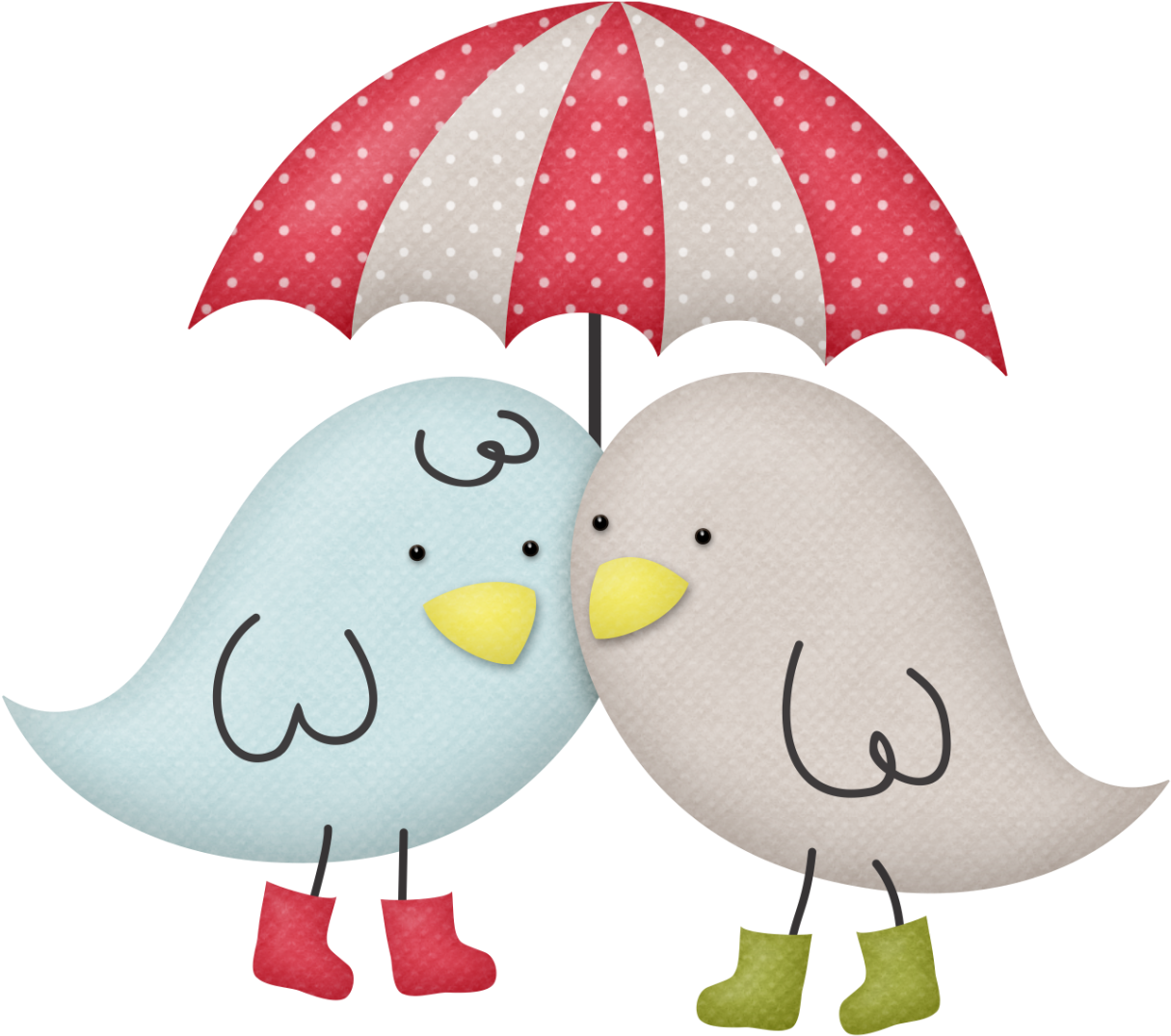 Birds With Umbrella - Bird With Umbrella Clipart (1280x1140)