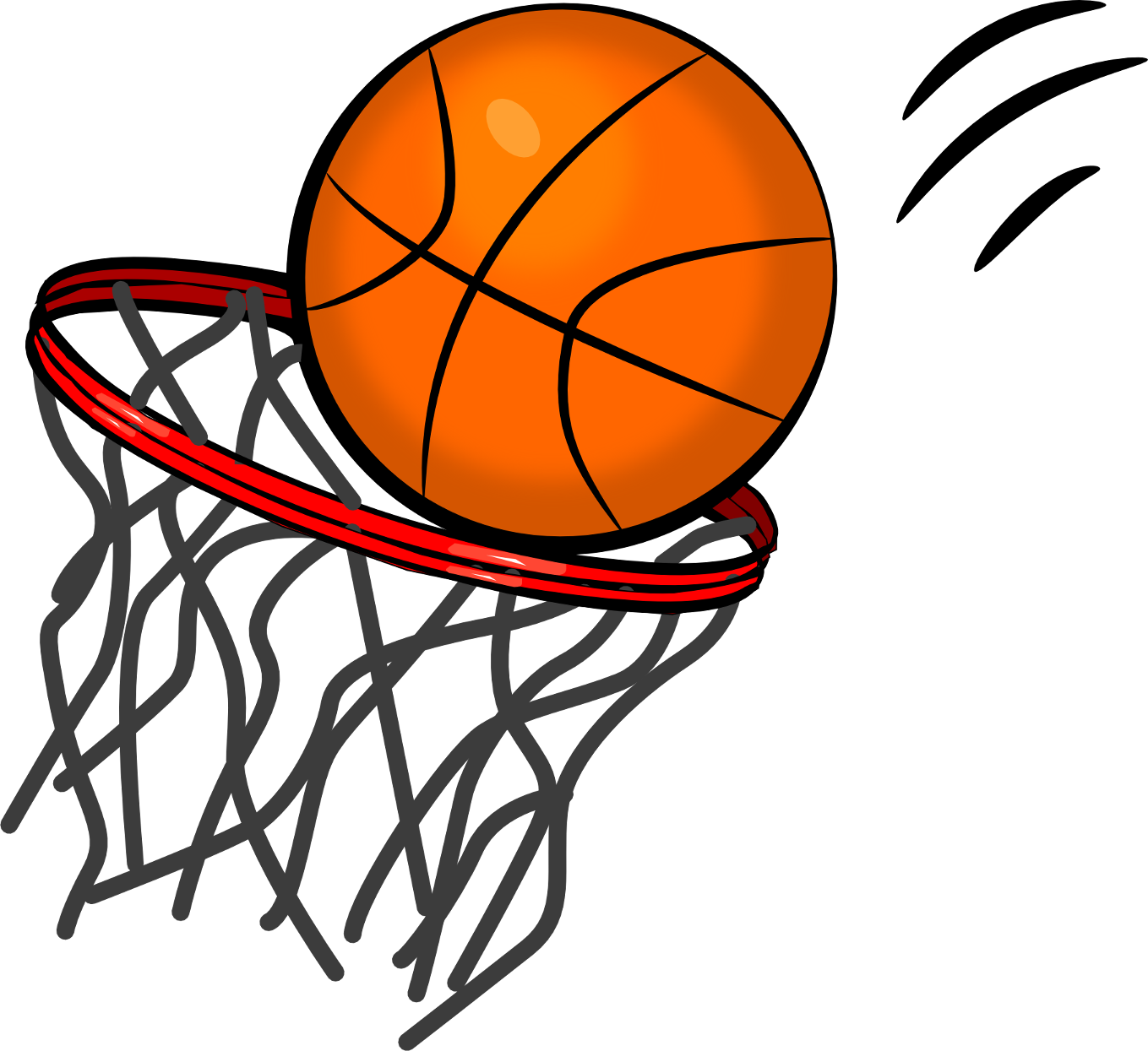 Basketball Hoop Clipart - Clip Art Basketball (1359x1245)