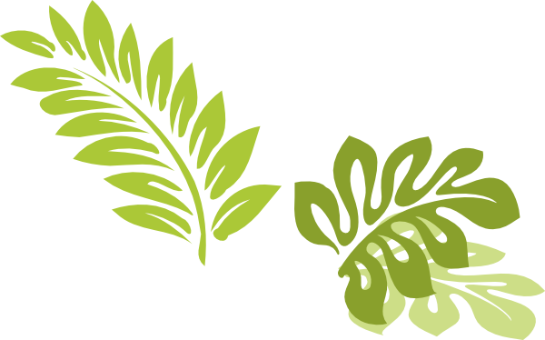 Leaf Clipart Luau - Hawaiian Leaf Clip Art (600x374)