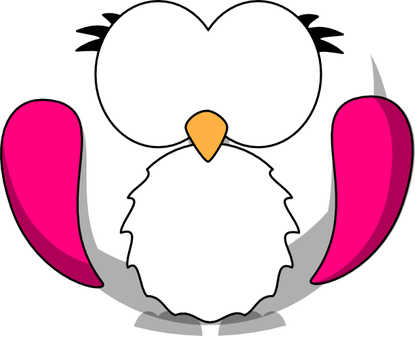 Pink - Round Bird Cartoon (600x488)
