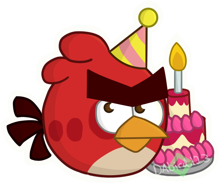 6th Anniversary Red By Crystalstars350 - Red Angry Bird Happy Birthday (889x889)
