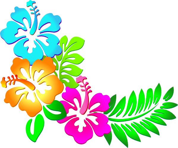 Luau Flowers Clip Art - Flores Hawaianas Png (600x499)