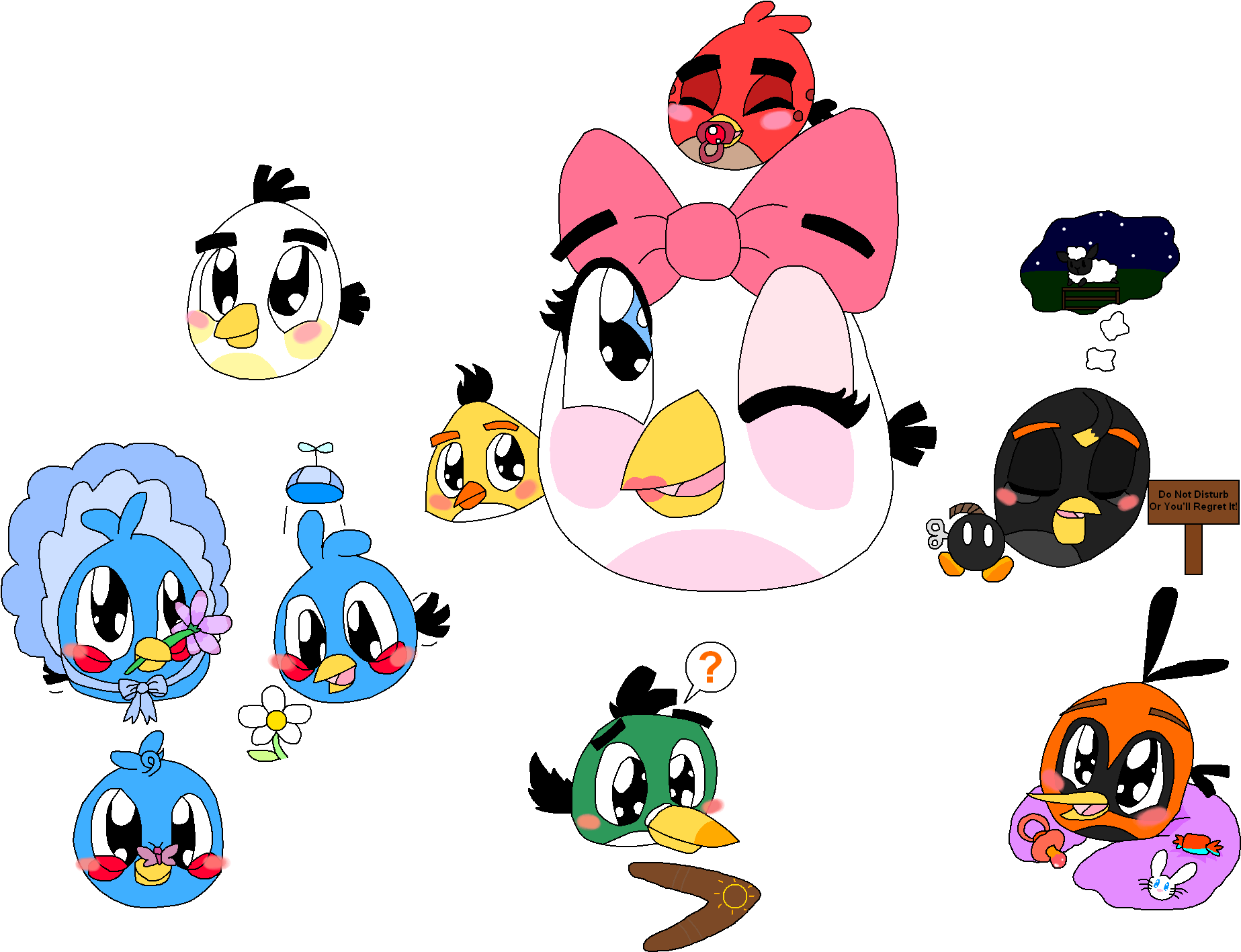 Angry Birds Babysitting By Pinkstareevee16 Angry Birds - Drawing Of Baby Angry Birds (2310x1560)