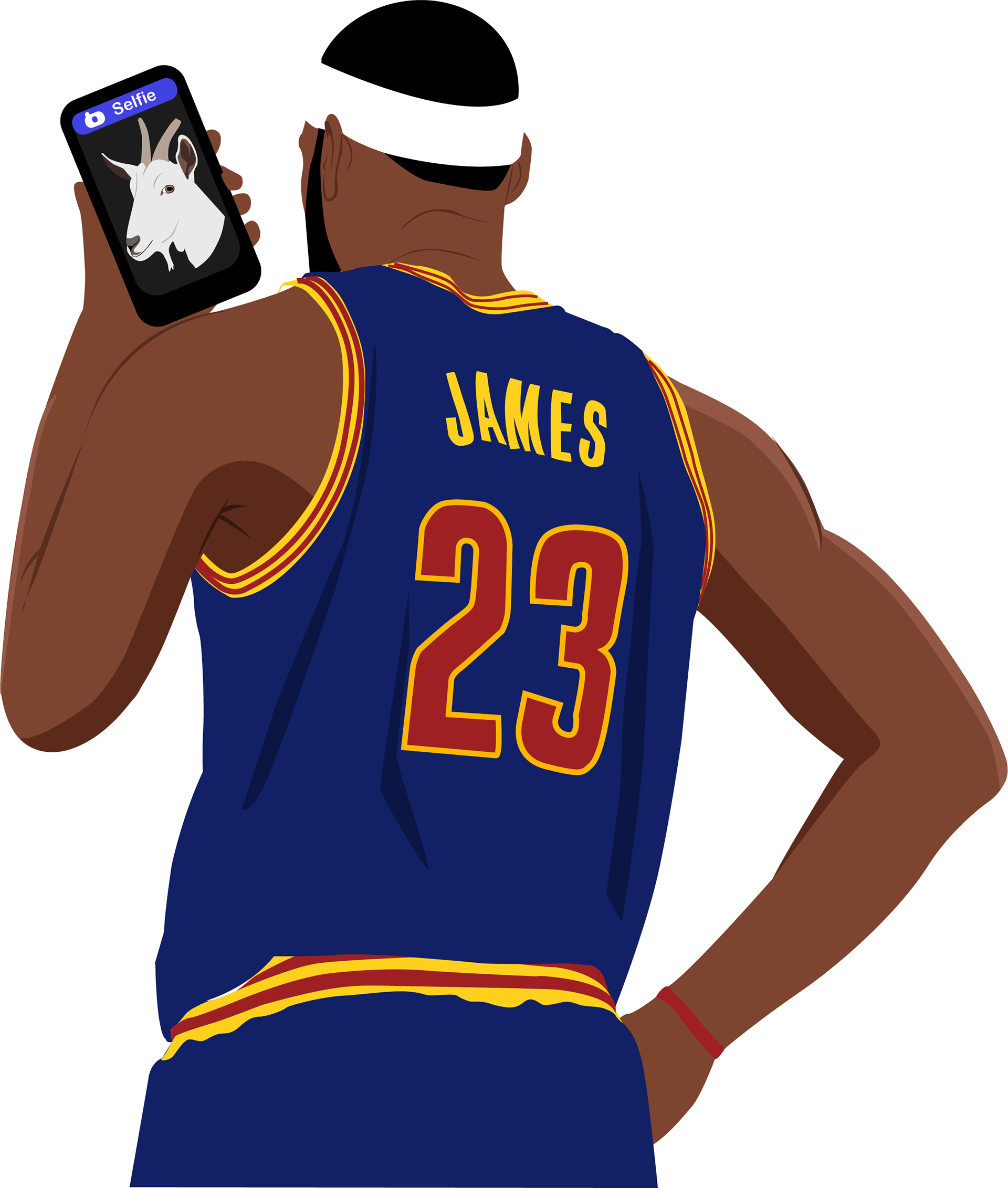 Illustration Of Nba Player Lebron James, Of The Cleveland - Lebron James Goat Art (1920x2263)