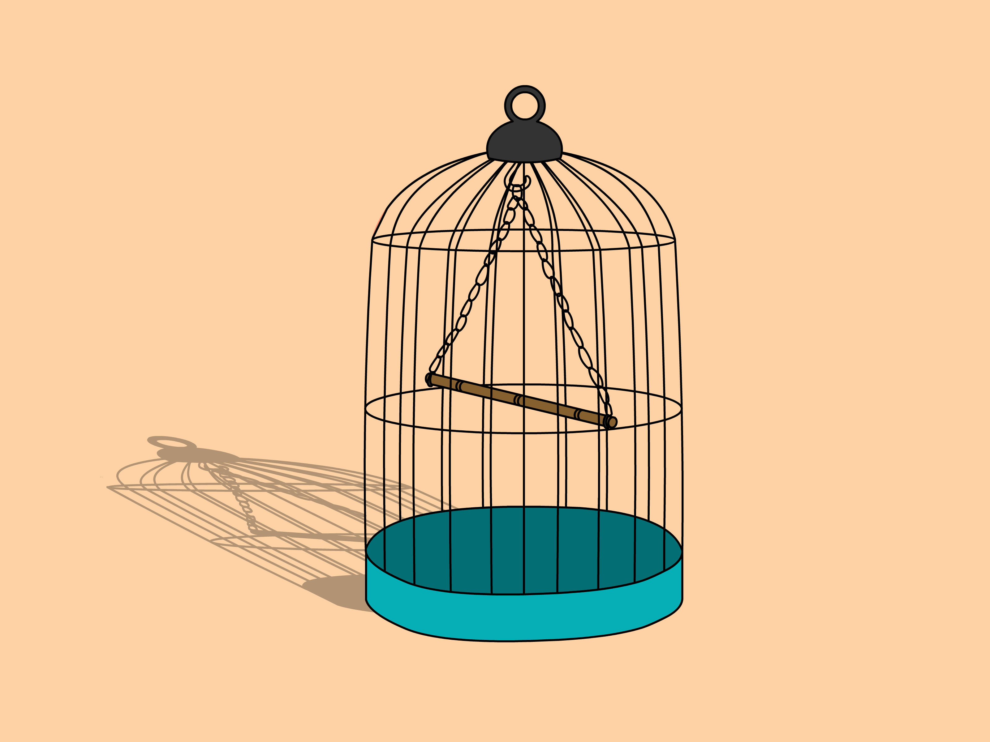 Bird Cage Drawing - Draw Tweety Birds Cage (3200x2400)