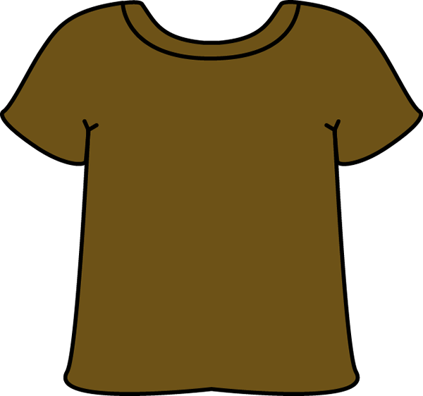 T Shirt Clip Art - Clip Art Brown T Shirt (600x562)