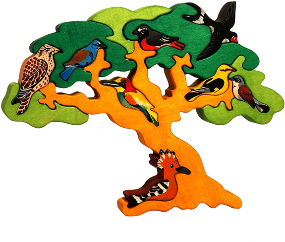 Migratory Bird Tree Puzzle - Toy (600x600)