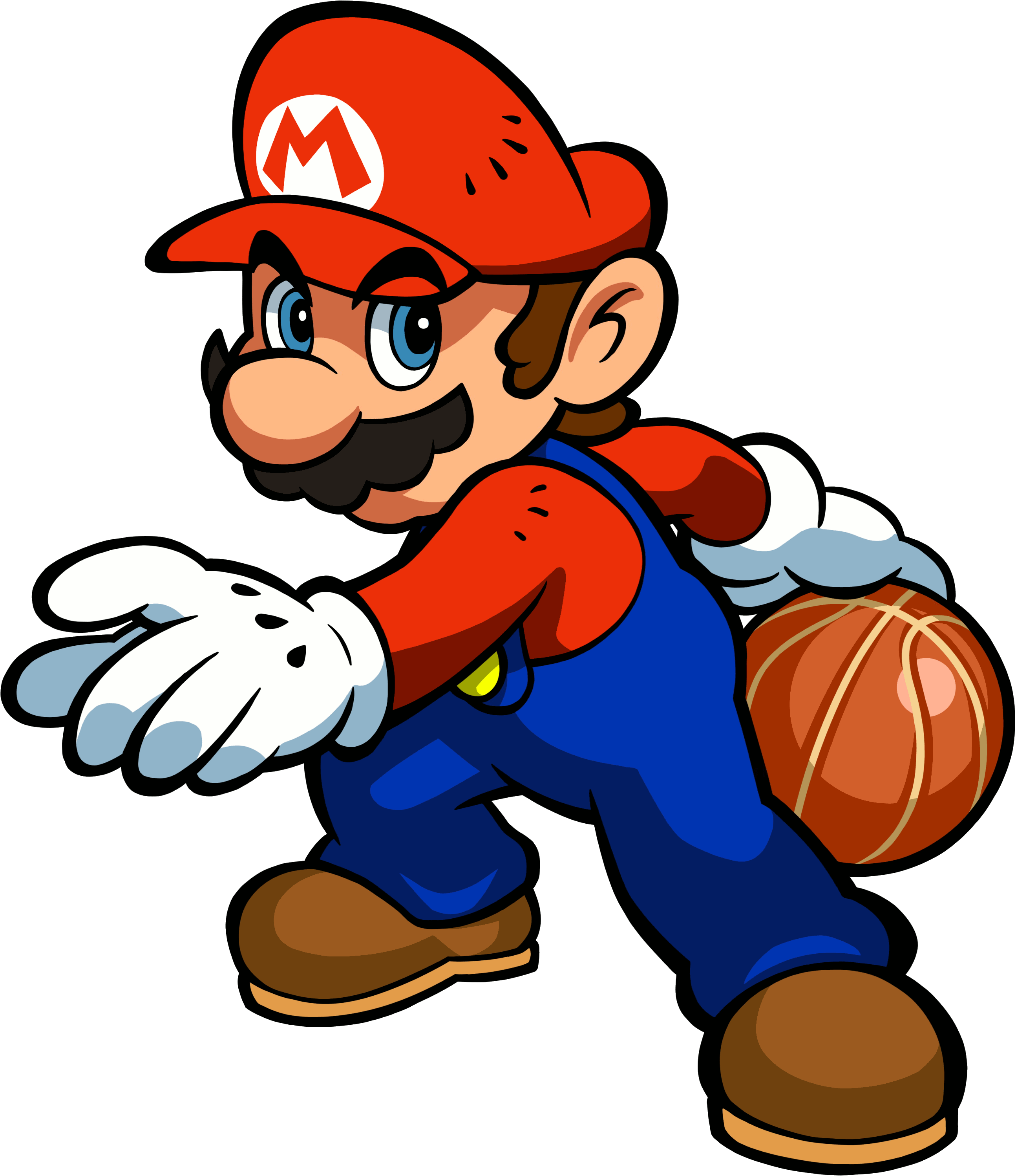 Basketball With No Background Clipart - Mario Hoops 3 On 3 Mario (2588x2994)