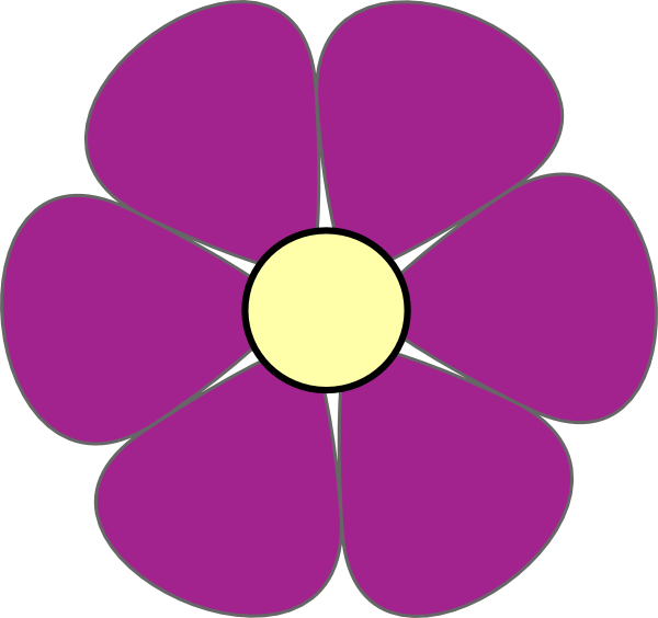 Purple Flower Clipart (600x564)