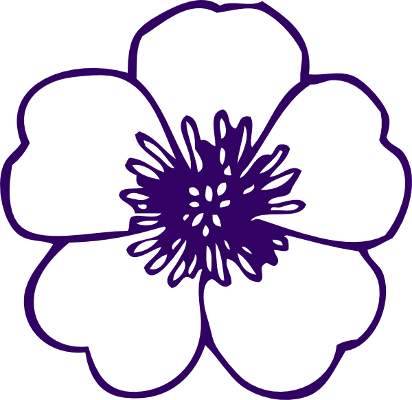 Purple Flower Clip Art At Clker - Flower Clip Art Free (600x582)