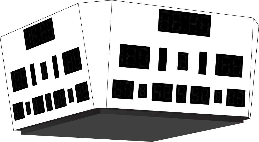 Four-sided Basketball Scoreboard - Architecture (1082x595)