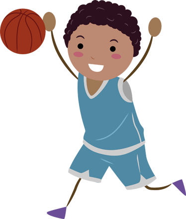 Wall Color - Play Basketball Cartoon Png (374x440)