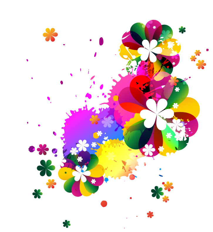 Color Flower Clip Art - Color Flower Clip Art (973x988)
