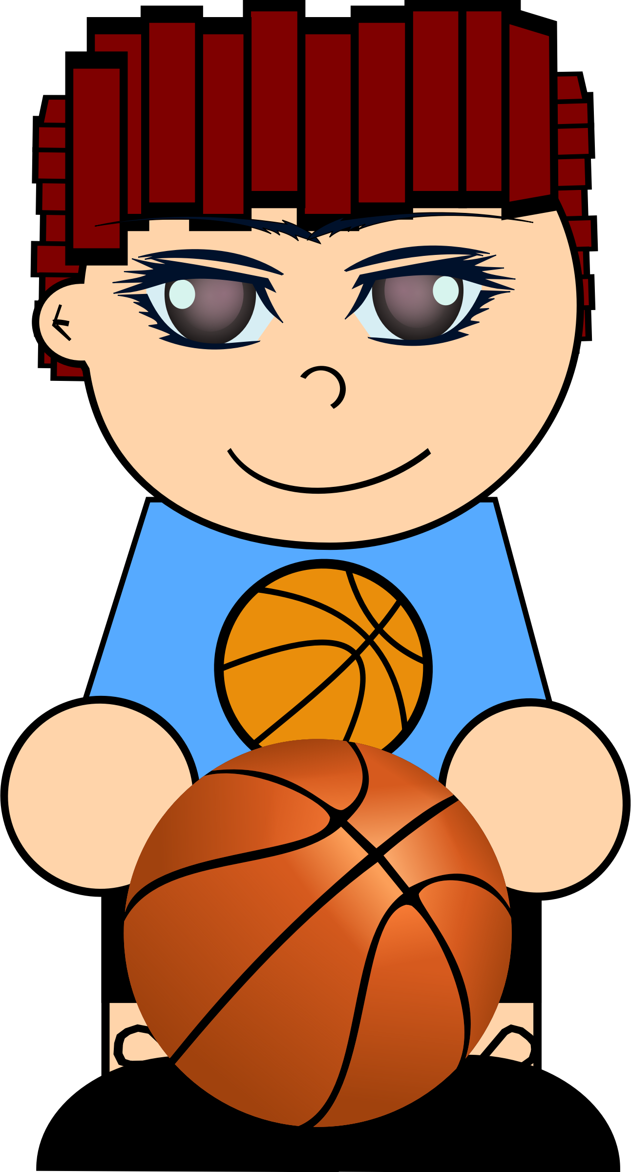 Boy With Basketball - Basketball Clip Art (1292x2400)