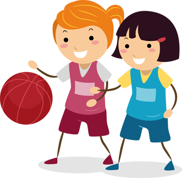 Little Basketball Girls Wall Sticker - Girl Playing Netball Clipart (374x365)