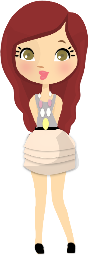 Muñequitas Amigas Png Hipster - Teenage Girl Cartoon Png (543x900)