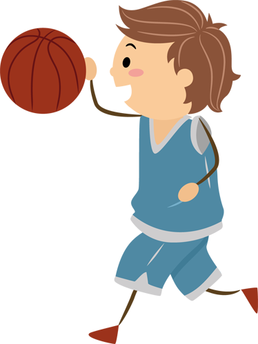 Young Basketball Player Kids Decal - Niño Basketball Png (374x499)