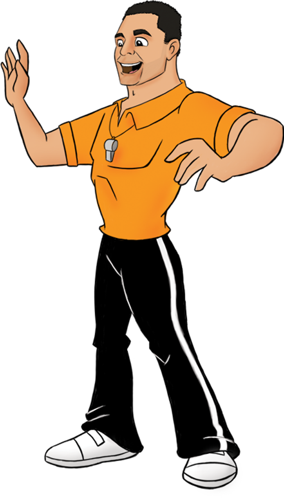 Graphics For Soccer Coach Graphics - Cartoon Coach Png (570x1000)