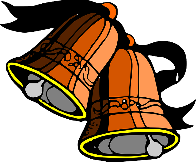 Church, Wedding, Cartoon, Free, Christmas, Snow - Bells Clip Art (640x531)