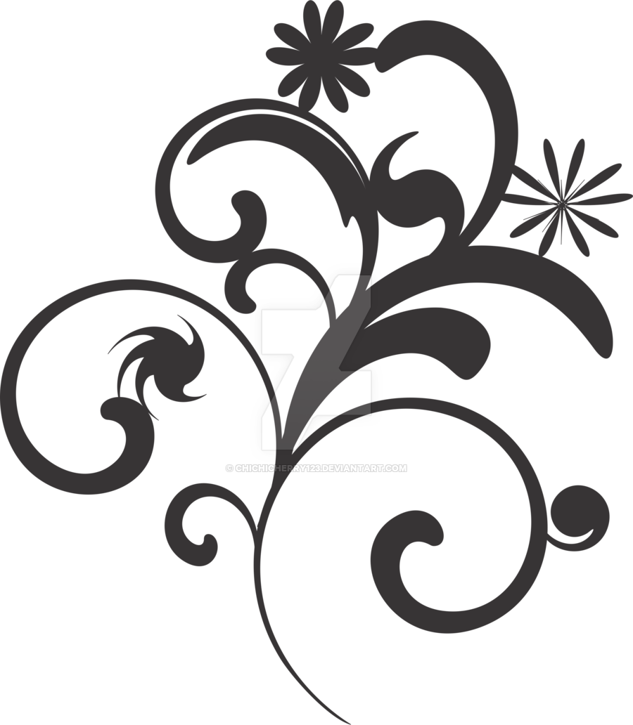 Flower Vector Black And White Png - Black And White Flower Vector Background (900x1032)