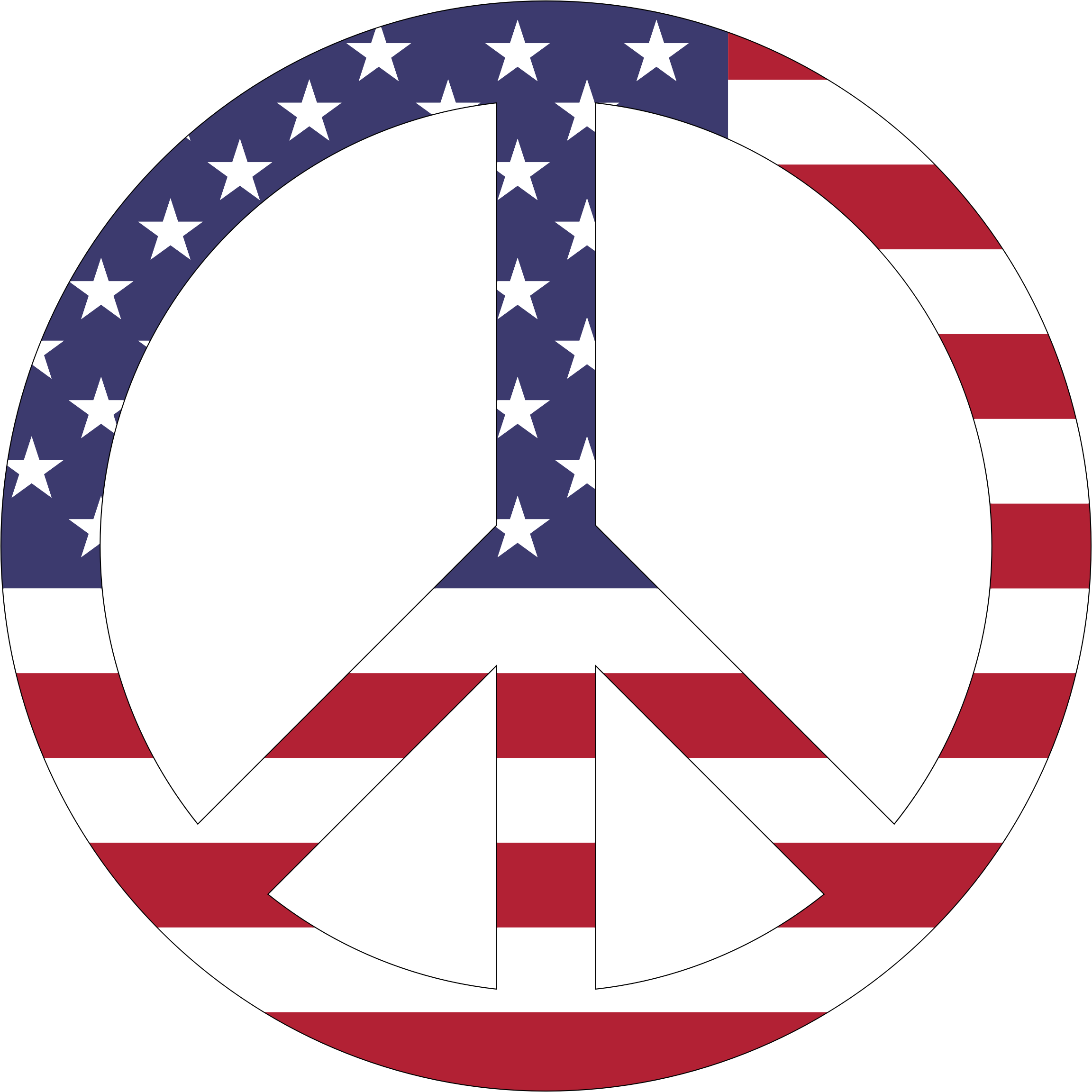 American Hippie Bohemian Psychedelic Art Flower Power - American Flag Peace Sign (2304x2304)