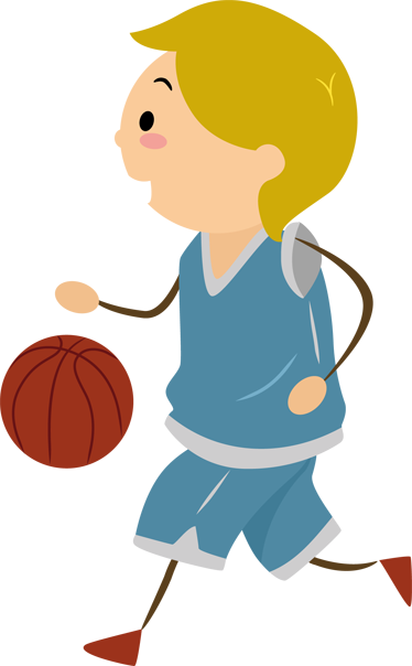 Boy Playing Basketball Kids Sticker - Basketball Moves (374x604)