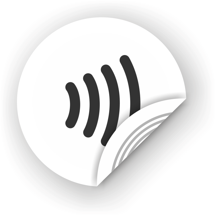 Picture Of Nfc Sticker 50mm With Wave, - Near-field Communication (763x763)