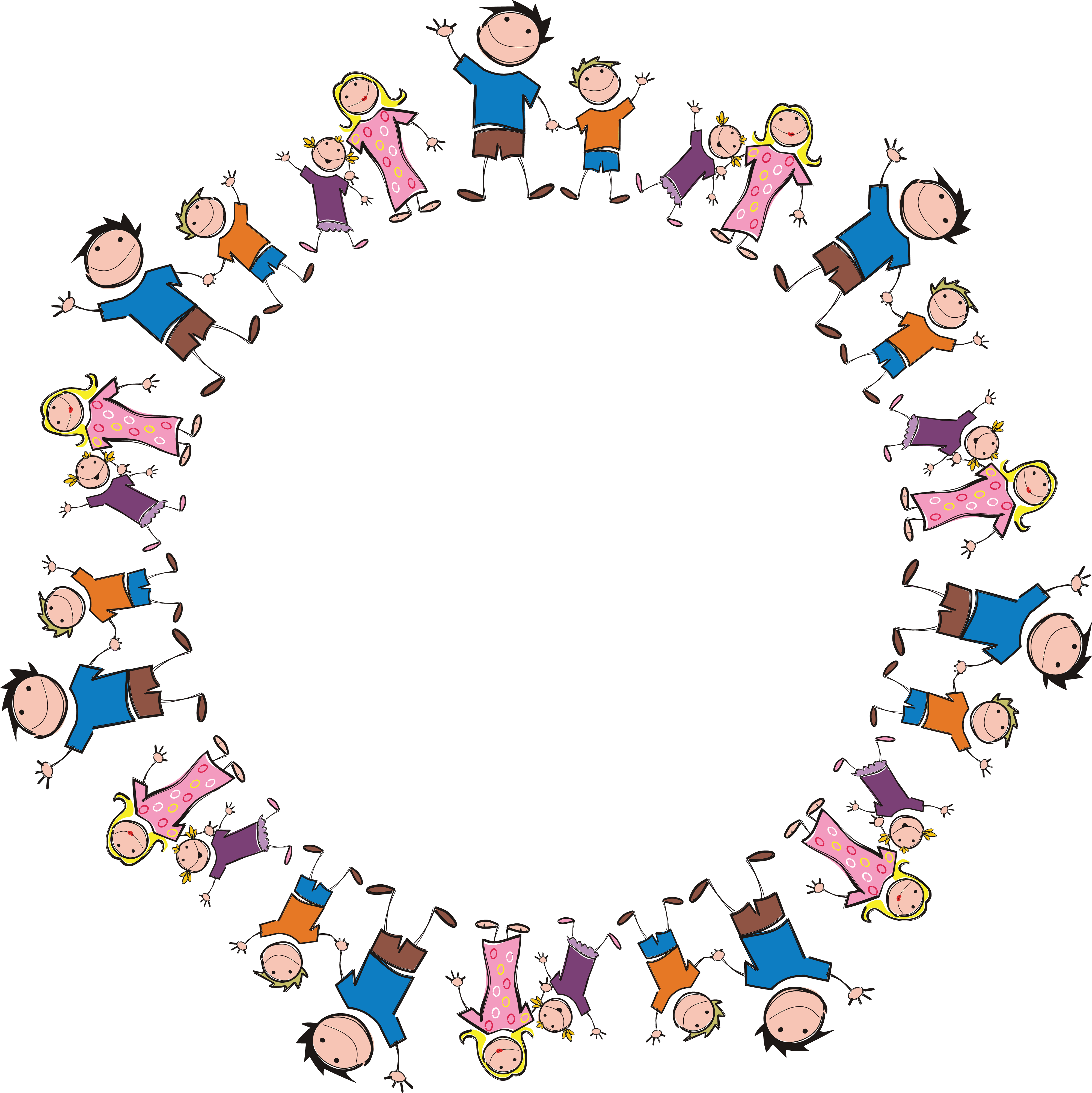 Free Clipart Of A Round Frame Made Of Stick Family - My Favorite Sticker Book For Girls 4-8: My Favorite (4000x4002)