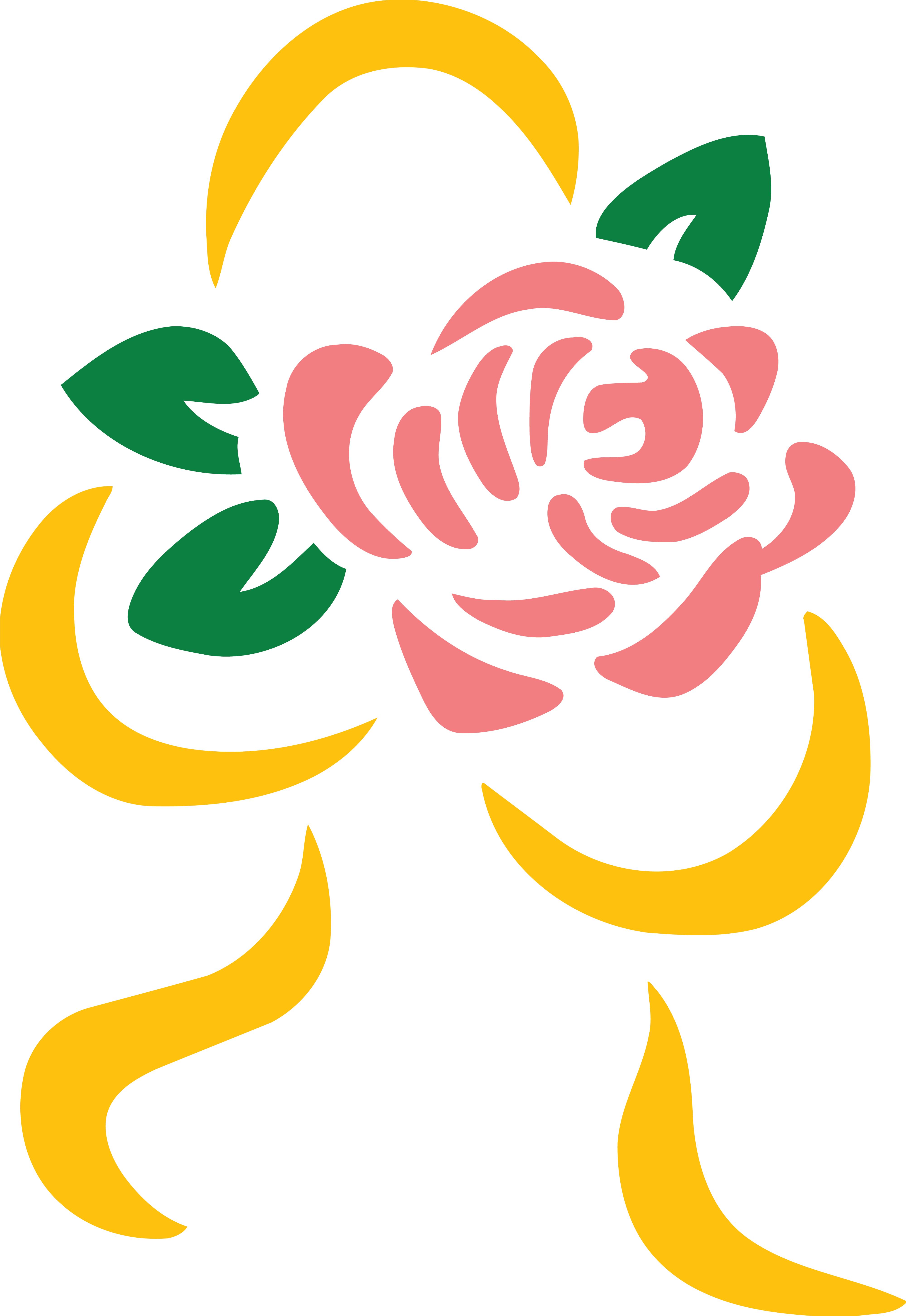 Free Clipart Of A Pink Rose And Ribbon Bouquet - Rose (4000x5806)
