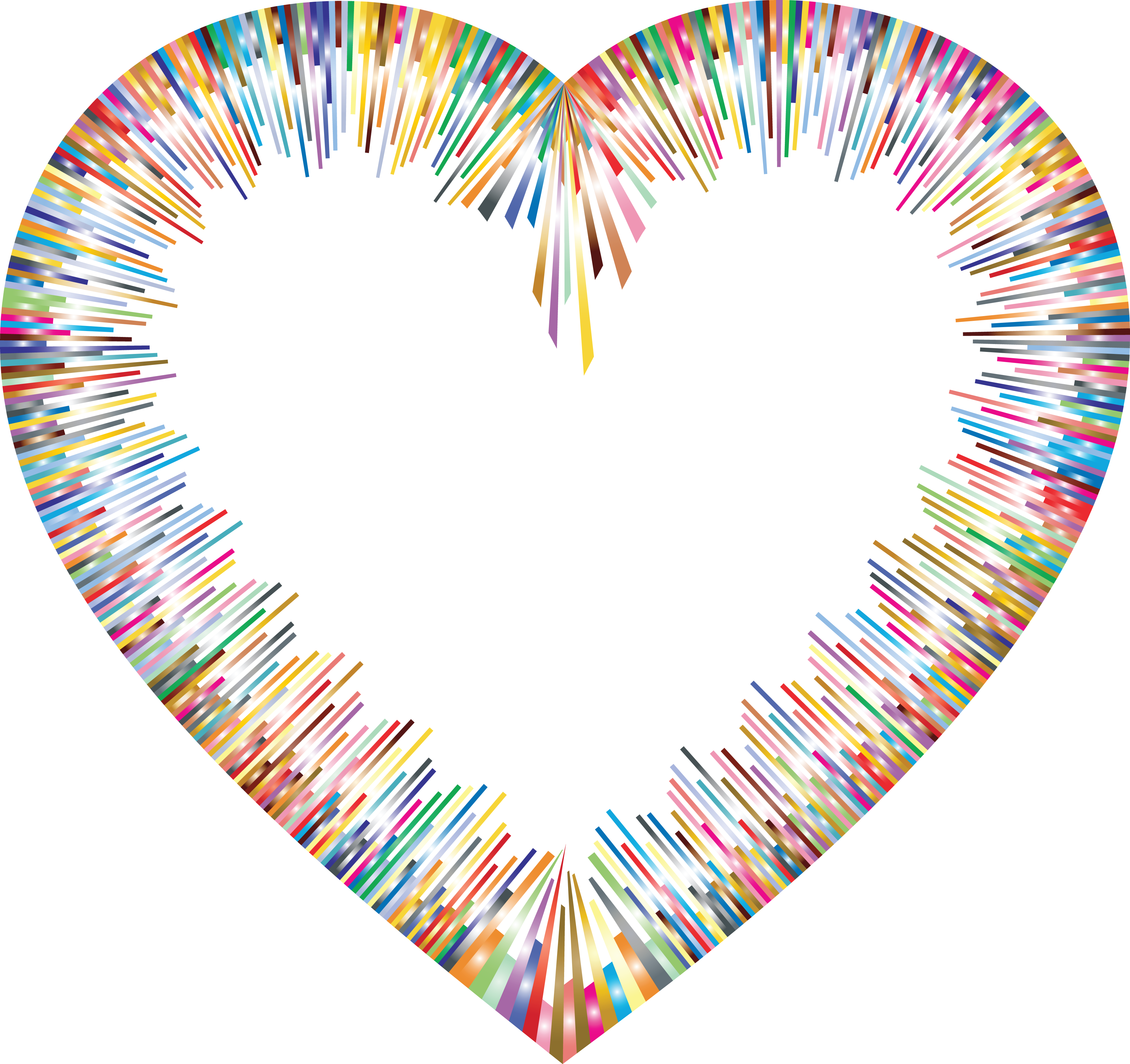 Free Clipart Of A Colorful Abstract Heart Border - Heart Colorful I Png (4000x3767)