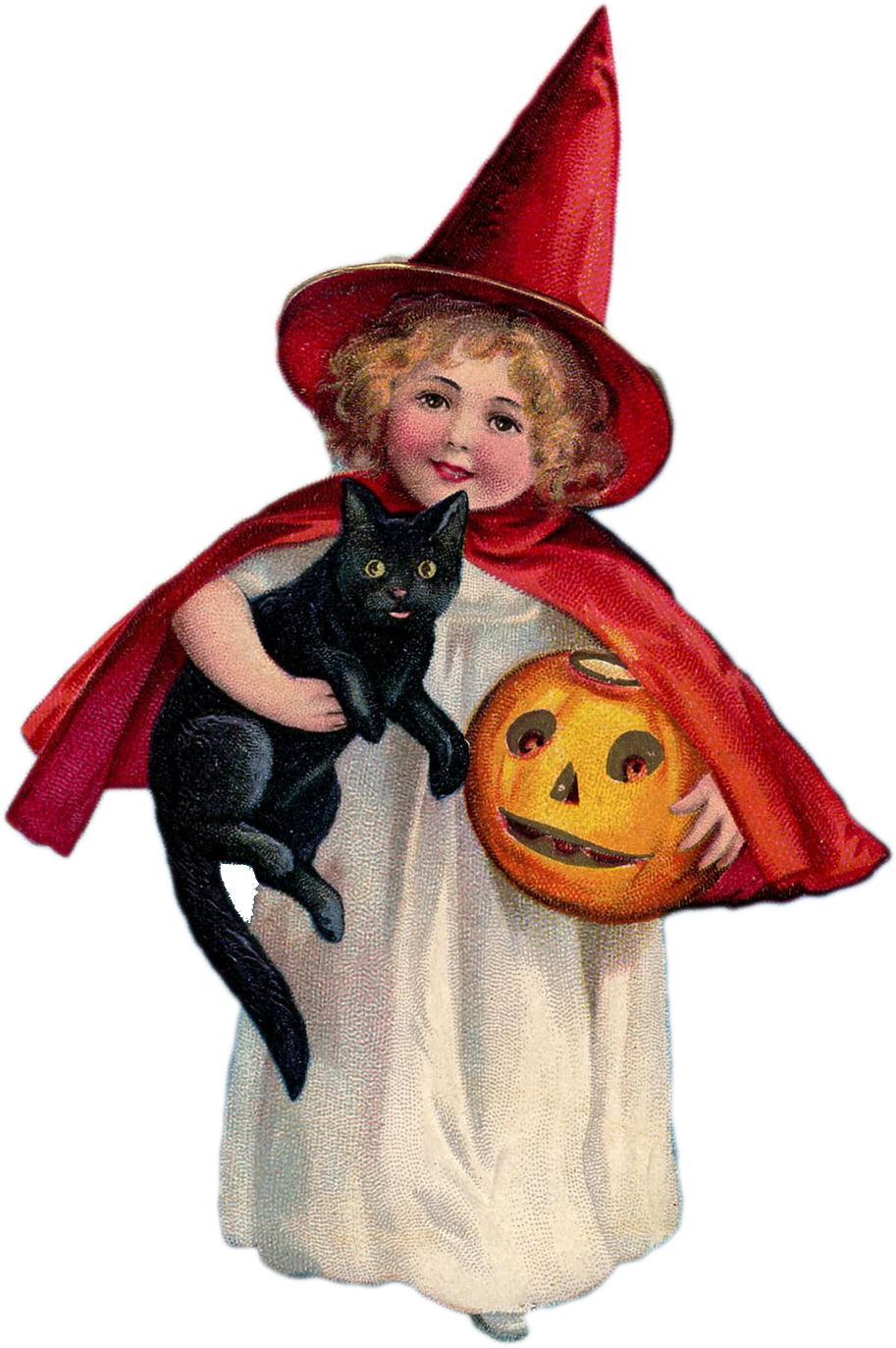Free Vintage Halloween Witches - Vintage Halloween Witch Pillow Case (913x1373)