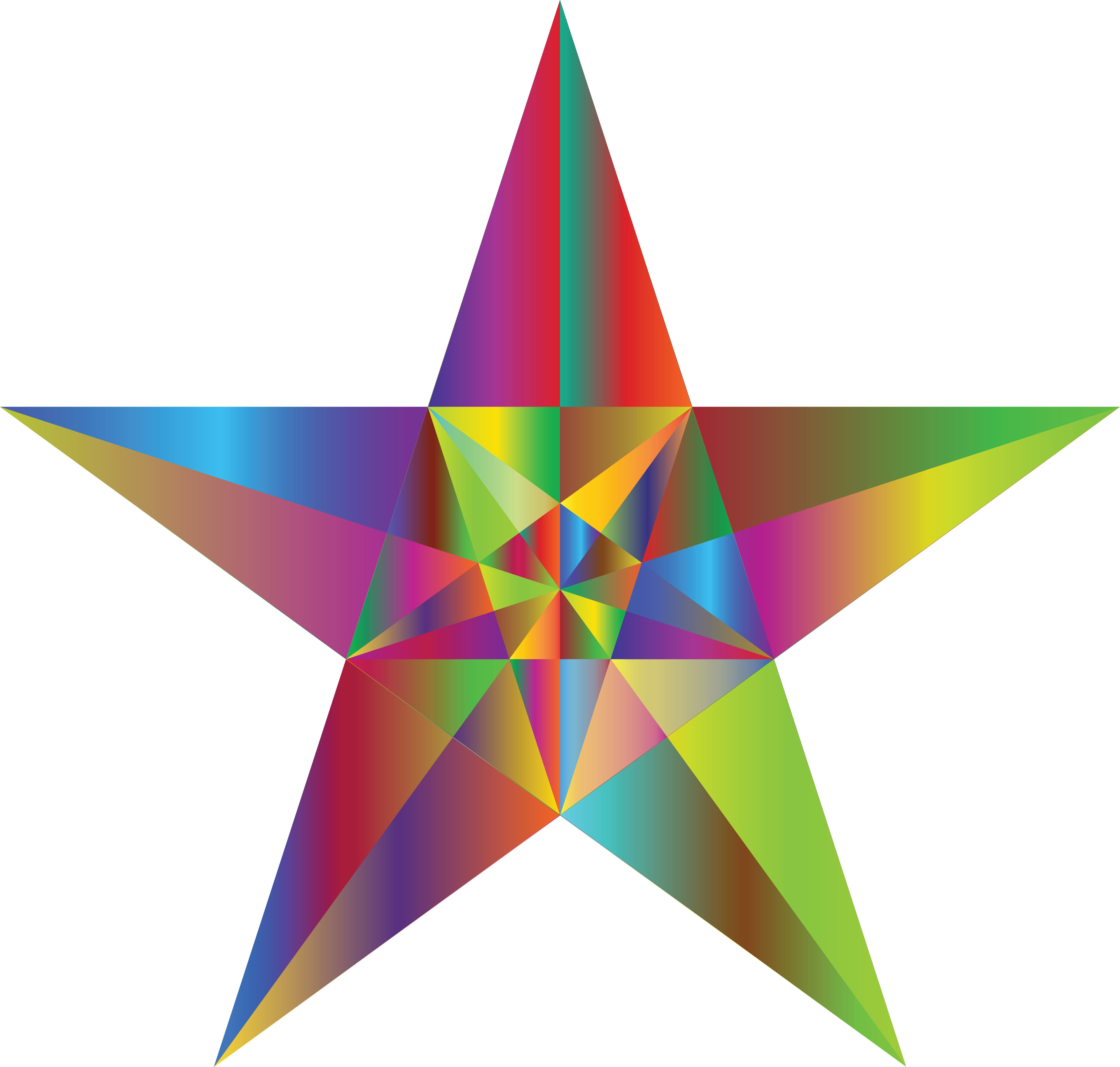 Free Clipart Of A Geometric Star Colorful - Perfect 5 Point Star (4000x3812)