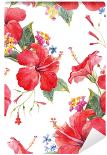 Watercolor Tropical Floral Vector Pattern Wall Mural - Watercolor Painting (400x400)