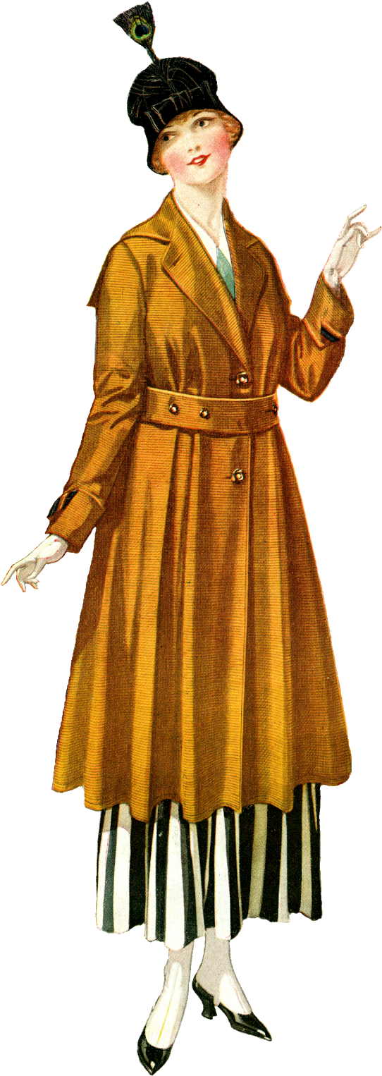 Digital Vintage Coat Fashion Clip Art Downloads - Digital Vintage Coat Fashion Clip Art Downloads (592x1600)