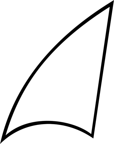 Vector Image Of Lineart Shark Fin Vectors Clip Art - White Shark Fin Png (397x500)