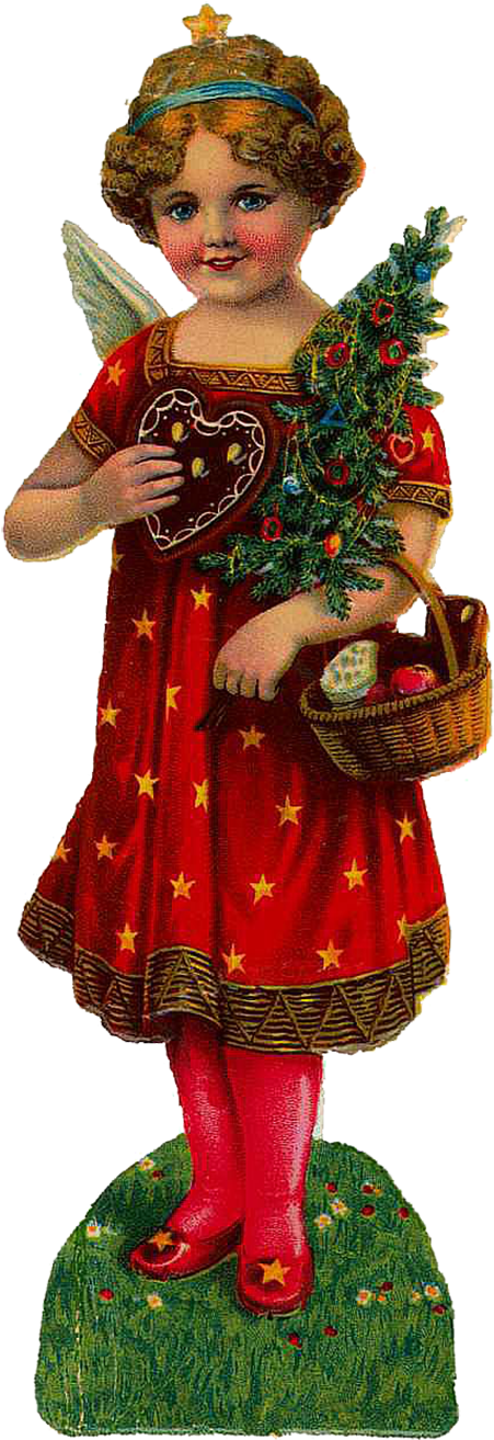 Vintage Victorian Christmas Die Cut Clip Art Day - Victorian Christmas Images Clip Art (507x1350)