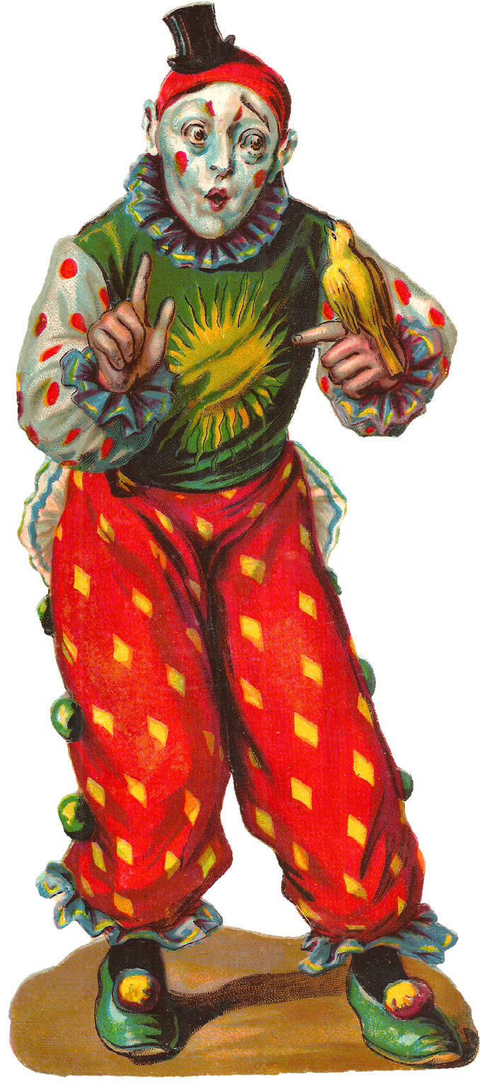 Digital Vintage Circus Clown Download - Vintage Circus Clip Art (767x1600)