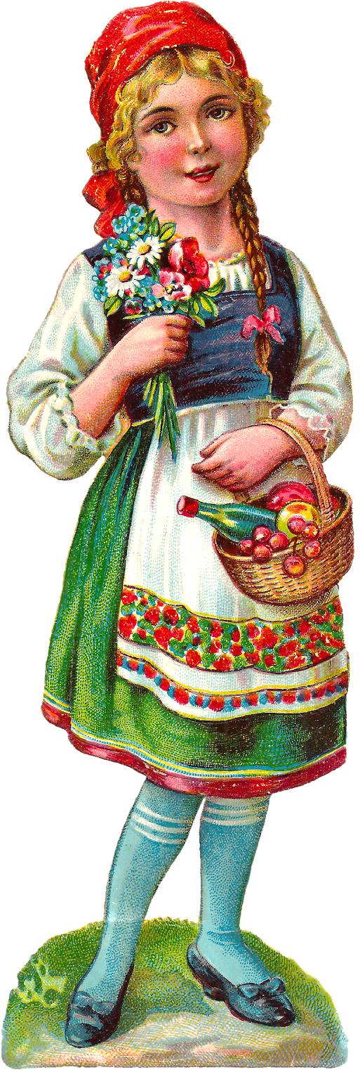 Red Riding Hood Clipart Illustration Image Download - Brothers Grimm (608x1600)
